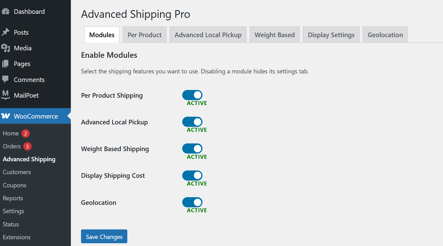 Advanced Shipping Pro Dashboard